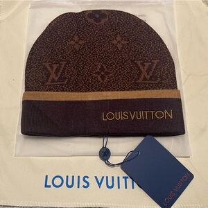 Louis Vuitton Brown and Tan Beanie! OS NWT